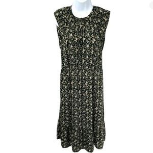 J. Crew Mercantile Women's Black Floral Dress Size Small Pockets Romantic Casual
